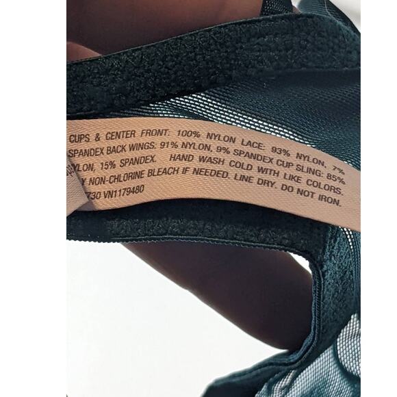 Lace Overlay Unlined Bra Auden 32A Green Underwire Demi Coverage Semi Opaque - Picture 5 of 8